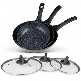 BEM pan set with glass lids - 3 pieces (20, 24, 28 cm)