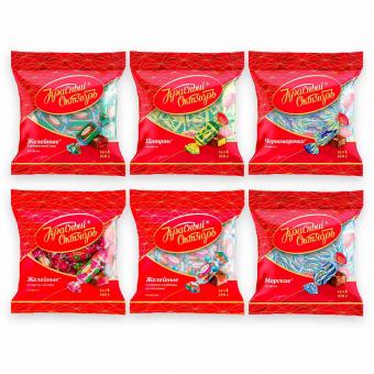 Pralinen Mix „Frucht & Fondant“ – 6 Sorten Schokoladen- und Geleekonfekt (6x210g)