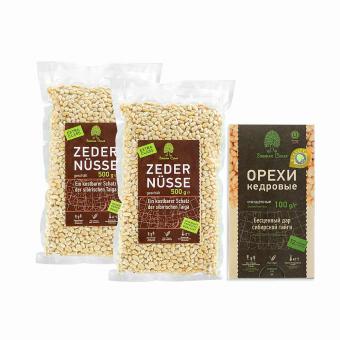 Siberian Cedar Set: Pinienkerne 500g + 500g + 100g