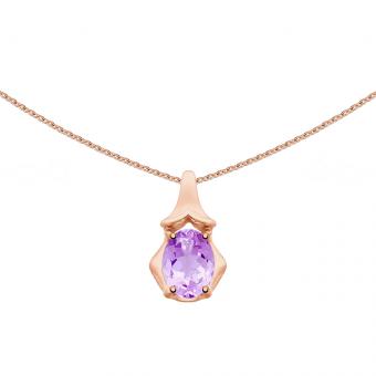 Sokolov set in gold plated 925 silver: pendant with amethyst and necklace