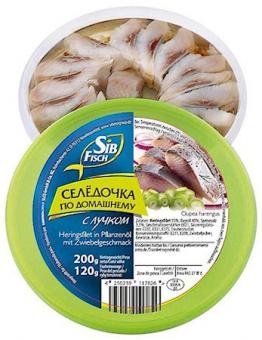 SibFisch Heringsfilet in Öl mit Zwiebeln, 200g