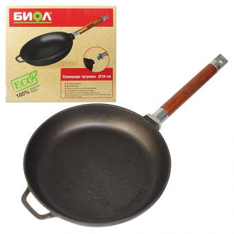 Gussbratpfanne, Ø 24 cm, 1,9 kg,mit abnehmbarem Griff, geeignet für alle Herdarten