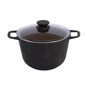 BIOL Чугунная кастрюля со стеклянной крышкой на 4 литра