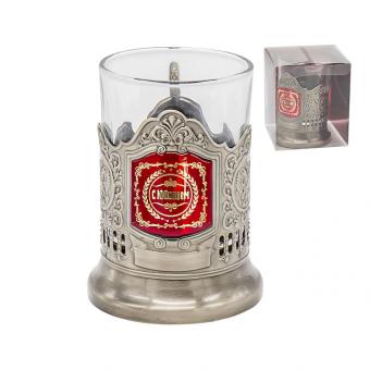 Teeglashalter "S Jubileem" mit Teeglas 200 ml