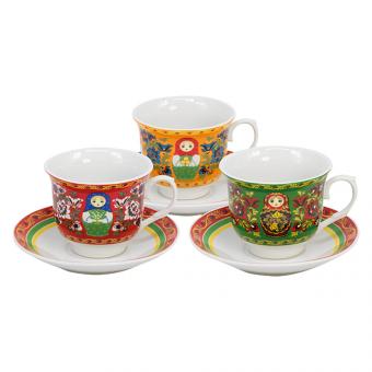 Tea service "Matryoshka" 12 pcs. (6 cups + 6 saucers)