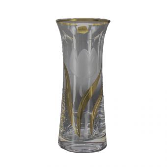 Bohemia Crystal Vase Tulpe mit Gold, 250 mm