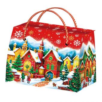 Faltbare Weihnachtsverpackung Wintermärchen, 800 g, Karton-Geschenkbox für Pralinen