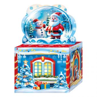 Faltbare Weihnachtsverpackung Karton-Geschenkbox Schneekugel für 800 g Süßwaren