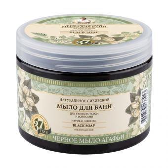 Rezepte der Großmutter Agafja Schwarze Agafja-Seife für Körper und Haare, 500 ml
