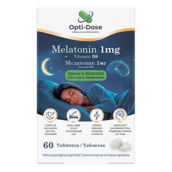 OPTI-DOSE Melatonin 1 mg + Vitamin B6, 60 tablets