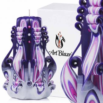 Art Blaze candle "Purple sunset", 13 cm