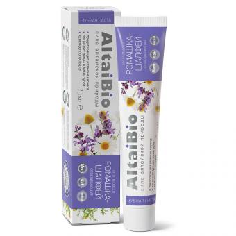 AltaiBio Aufhellende Zahnpasta "Anti-Tabak" Kamille-Salbei, 75 ml