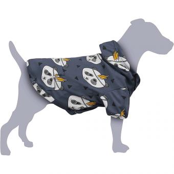 Пальто для собак с капюшоном серого цвета с рисунком панды