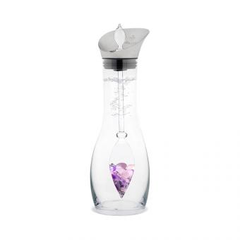 Set WELLNESS Karaffe mit Amethyst-Rosenquarz-Bergkristall inkl. Edelsteinstab