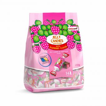 Chocolate jelly confectionery with raspberry flavor, 210g