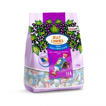 Конфеты желейные со вкусом чёрной смородины в шоколадной глазури, 210 г