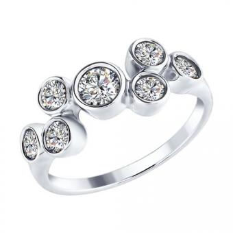 Женское кольцо с цирконием + БЕСПЛАТНЫЙ кулон с цирконием