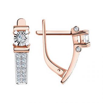 Серьги Sokolov из комбинированного золота 585 пробы с бриллиантами