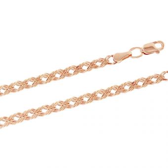 Rhombokette aus 585 Rotgold, Breite ca. 4 mm