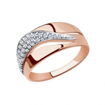 Sokolov Кольцо из позолоченного серебра 925 пробы с фианитами