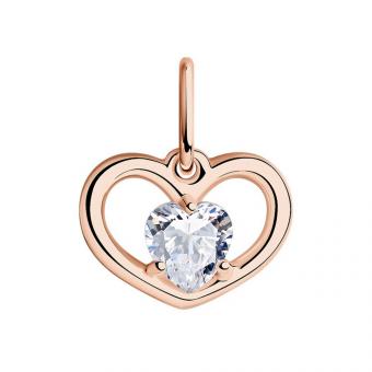 Sokolov Anhänger Herz aus 925 Silber vergoldet mit Zirkonia