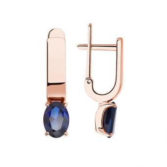 Sokolov Серьги из золота 585 пробы с синими сапфирами