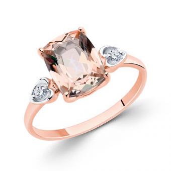 Sokolov Damenring aus 585 Rotgold mit einem Topas und Zirkonia Swarovski