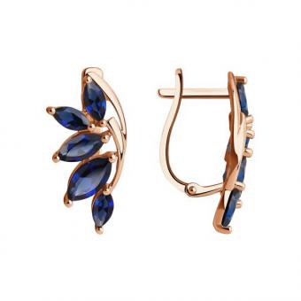 Sokolov Серьги из золота 585 пробы с синими корундами