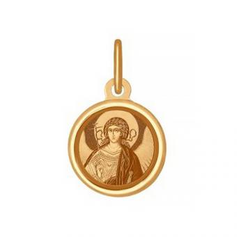 Иконка из золота с лазерной обработкой "Ангел Хранитель"