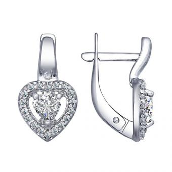 Серебряные серьги 925 пробы со Swarovski Zirconia