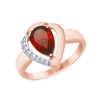 Sokolov Кольцо из серебра 925 пробы с гранатами и фианитами