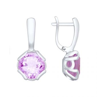 Серебряные серьги 925 пробы с аметистом