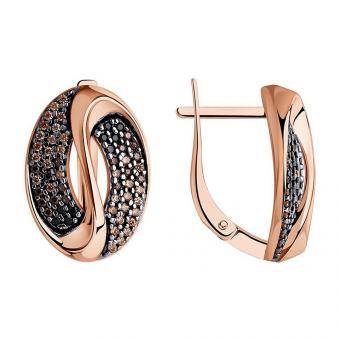 Sokolov Ohrringe aus 925 Silber vergoldet mit Zirkonia