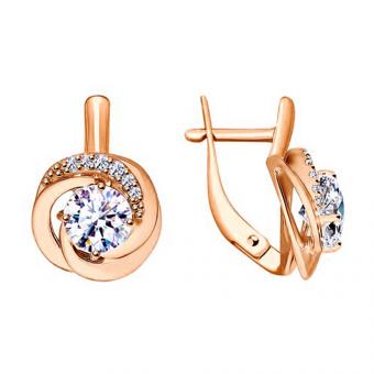 Sokolov Ohrringe vergoldet aus 925 Silber mit Zirkonia