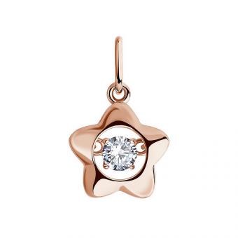 Sokolov Подвеска из золочёного серебра 925 пробы с фианитом