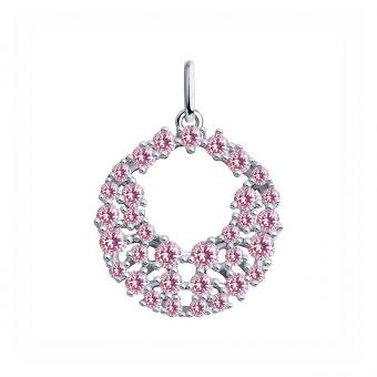Sokolov Подвеска из серебра 925 пробы с розовыми фианитами​