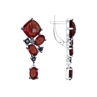 Sokolov Серьги из серебра 925 пробы с кристаллами и фианитами