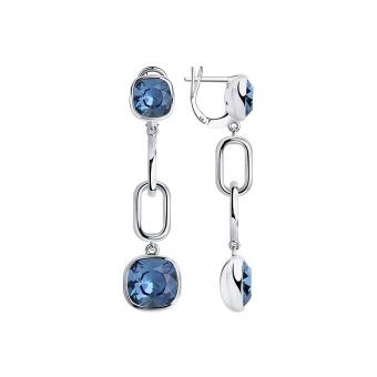 Sokolov Ohrhänger aus 925 Silber mit blauen Kristallen