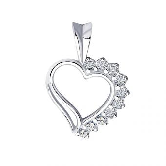 Sokolov Herz Anhänger aus 925 Silber mit Zirkonia