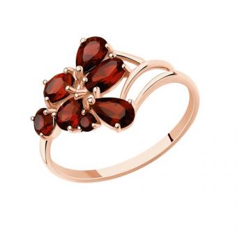 Sokolov ladies' ring in 585 rose gold with garnet