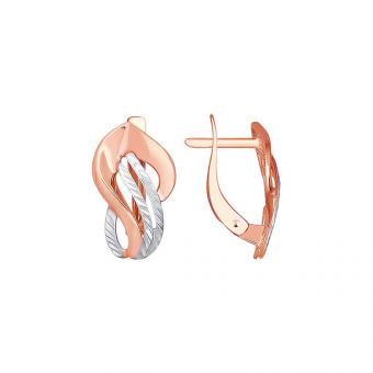 Sokolov Серьги из красного золота 585 пробы с алмазной гранью