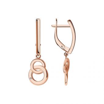 Sokolov earrings gold plated 925 silver with diamonds