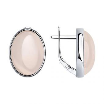 Sokolov Серьги из серебра 925 пробы с розовым кварцем 