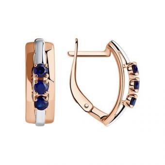 Sokolov Ohrringe vergoldet aus 925 Silber mit Saphir HTS