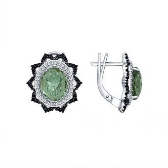 Sokolov Ohrringe aus 925 Silber mit Quarz und Zirkonia