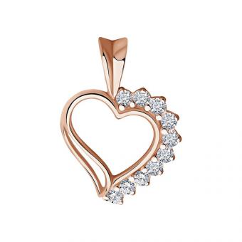 Sokolov Anhänger Herz 925 Silber vergoldet mit Zirkonia