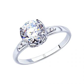 Sokolov Кольцо из серебра 925 пробы с фианитами