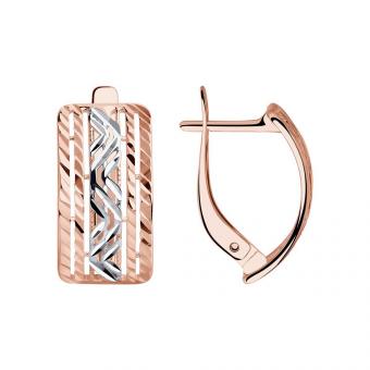 Серьги из золота 585 пробы с алмазной гранью