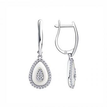 Sokolov earrings in 925 silver with zirconia and ceramic