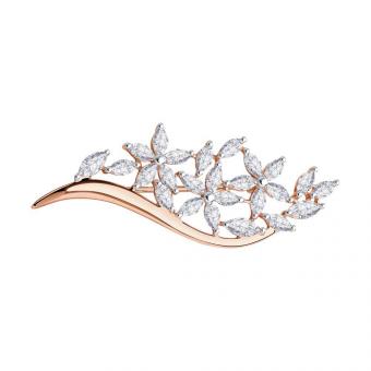 Sokolov Brosche Silber 925 vergoldet mit Zirkonia